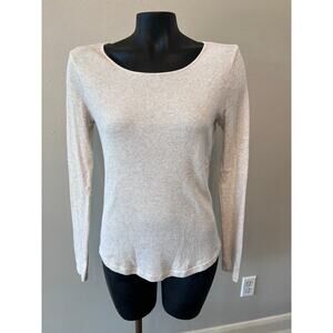 Sundance‎ Ribbed Long Sleeve Top Shirt Sz PSmall Women’s Stretch Oatmeal Basic
